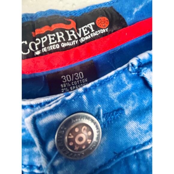 Copper Rivet Navy Camo Skinny Jeans Mens 30 x 30 Street Wear - Picture 4 of 5